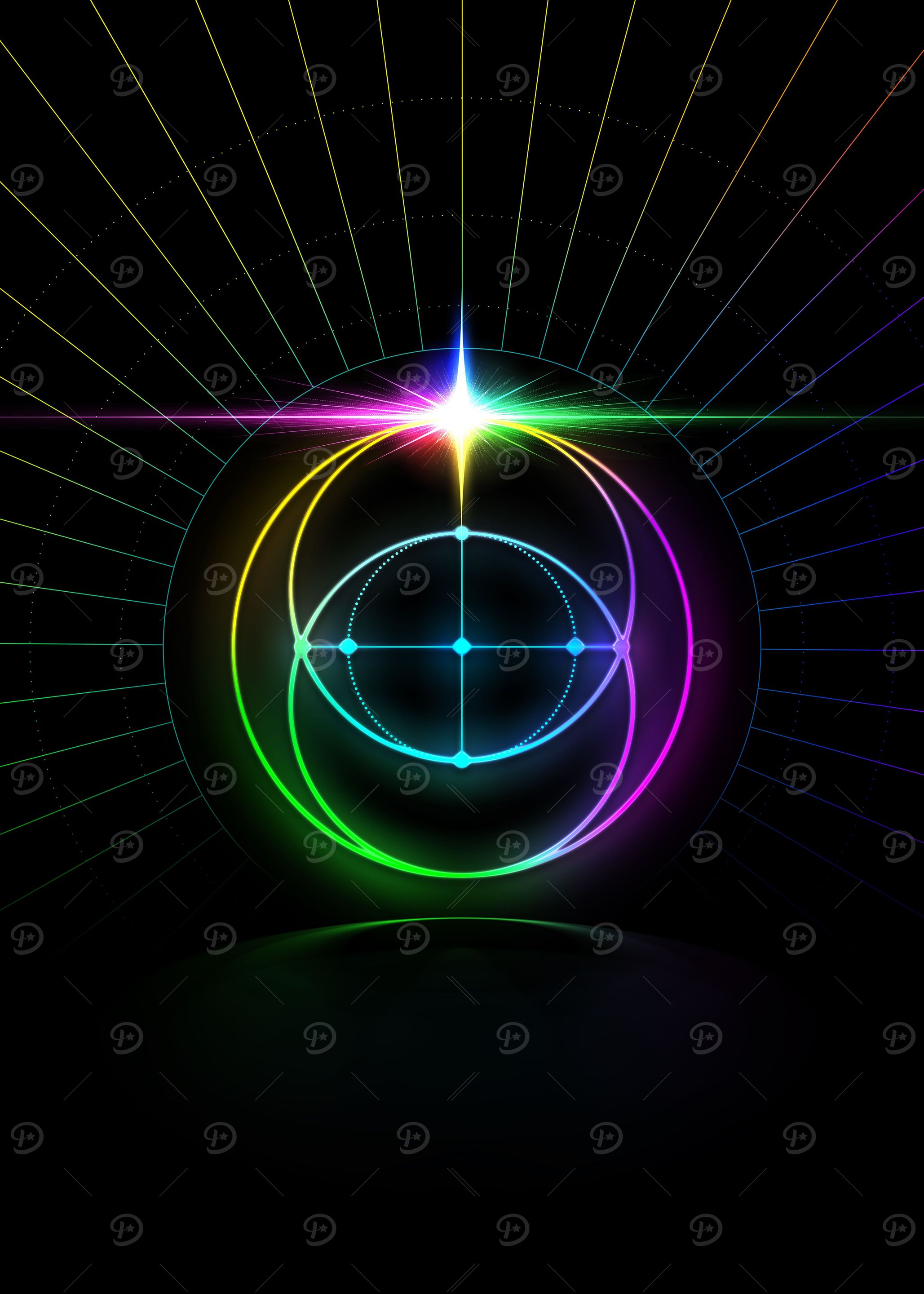 Neon Sacred Geometry Glyph
