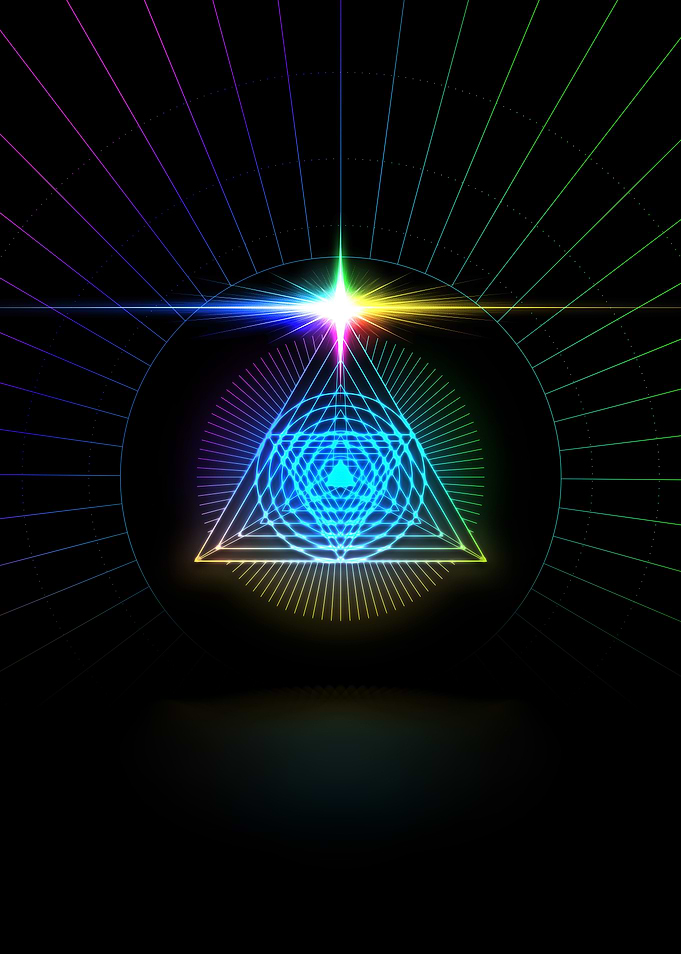 Neon Sacred Geometry Glyph