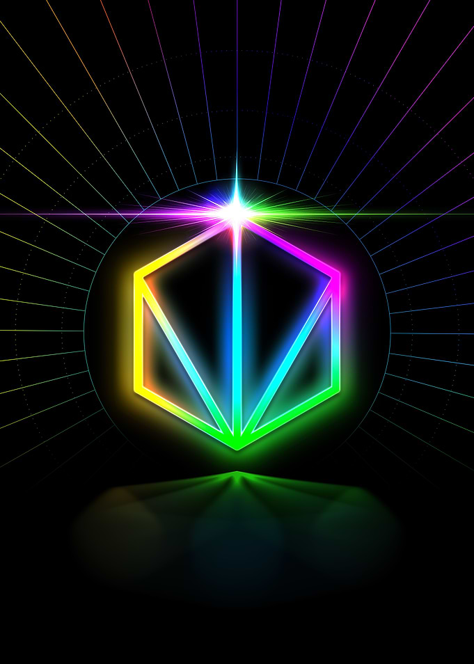 Neon Geometric Glyph Sign