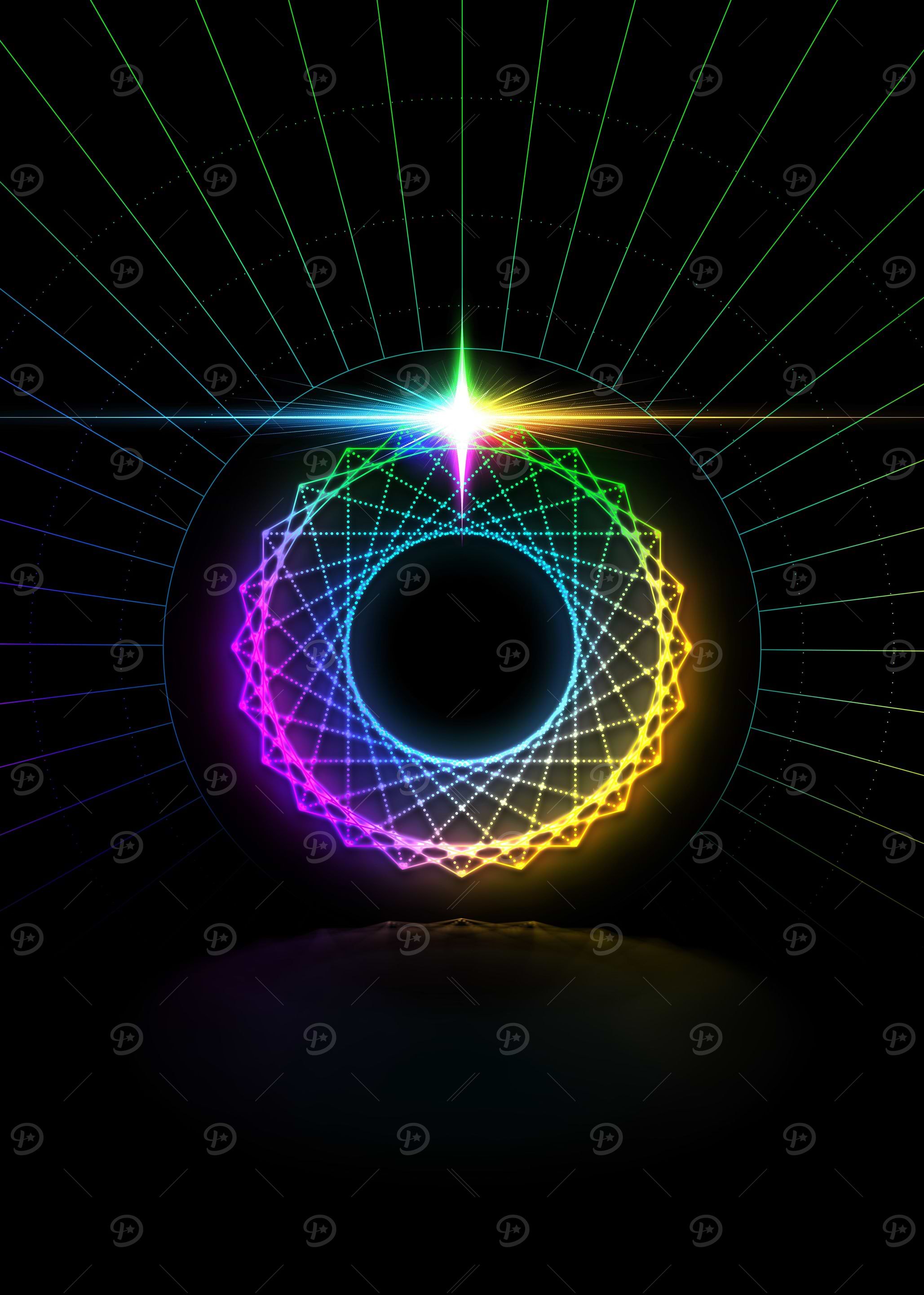 Neon Geometric Glyph Rune