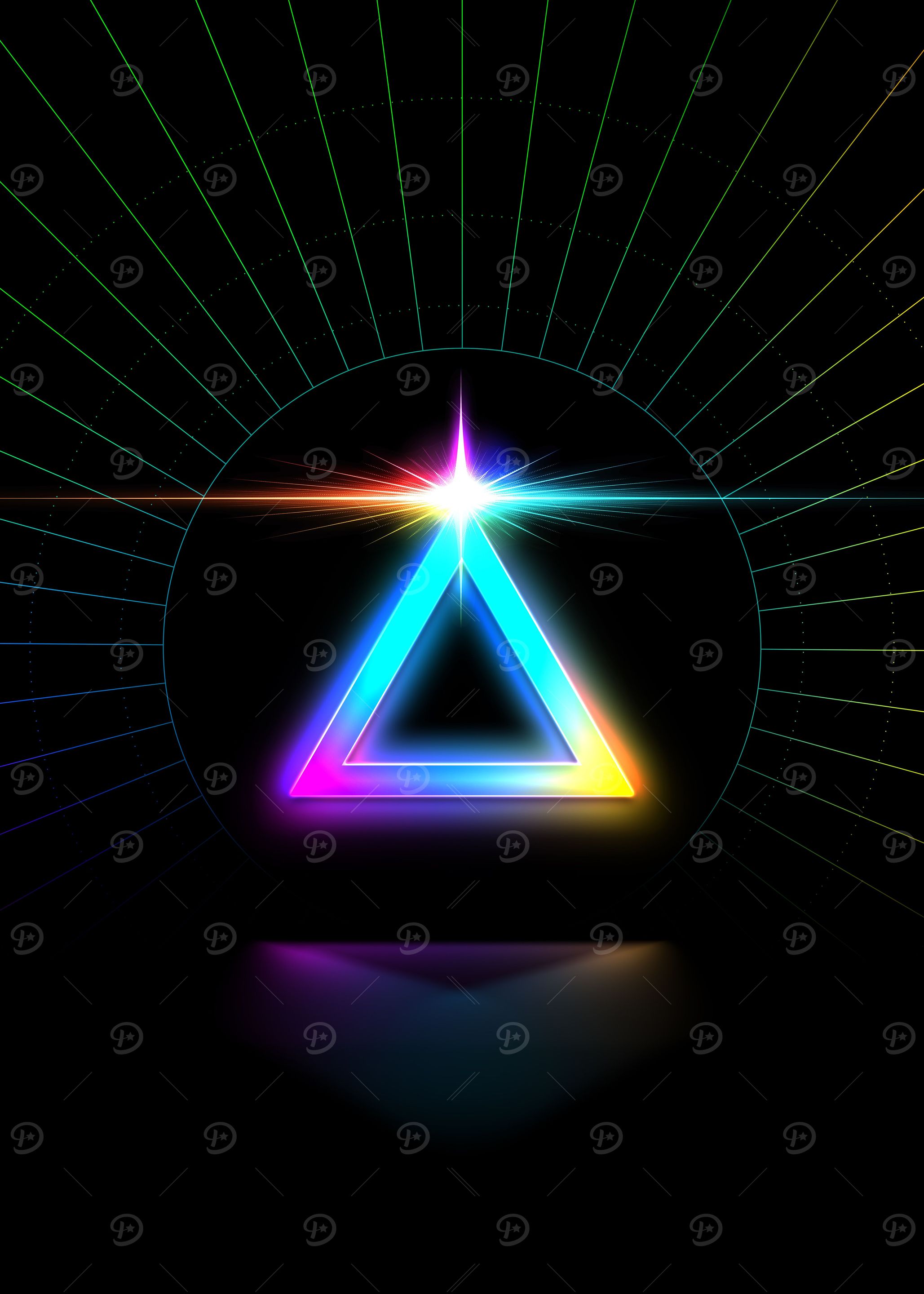 Neon Geometric Glyph Sign