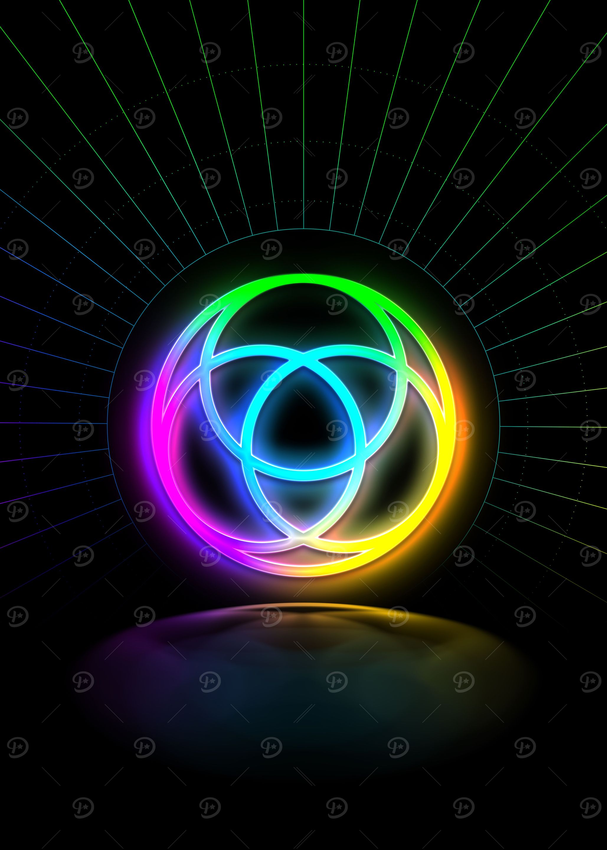 Neon Geometric Glyph Rune