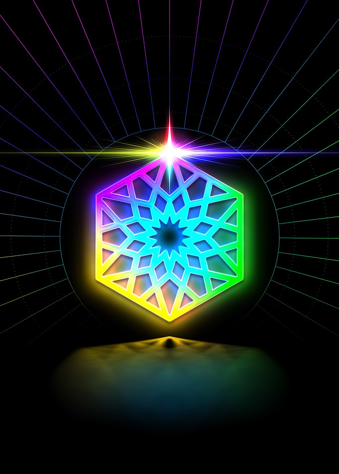 Neon Sacred Geometry Glyph