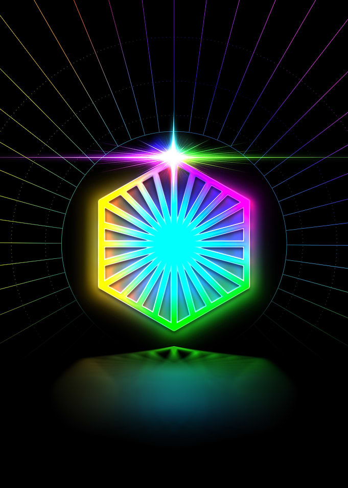 Neon Geometric Glyph Sign