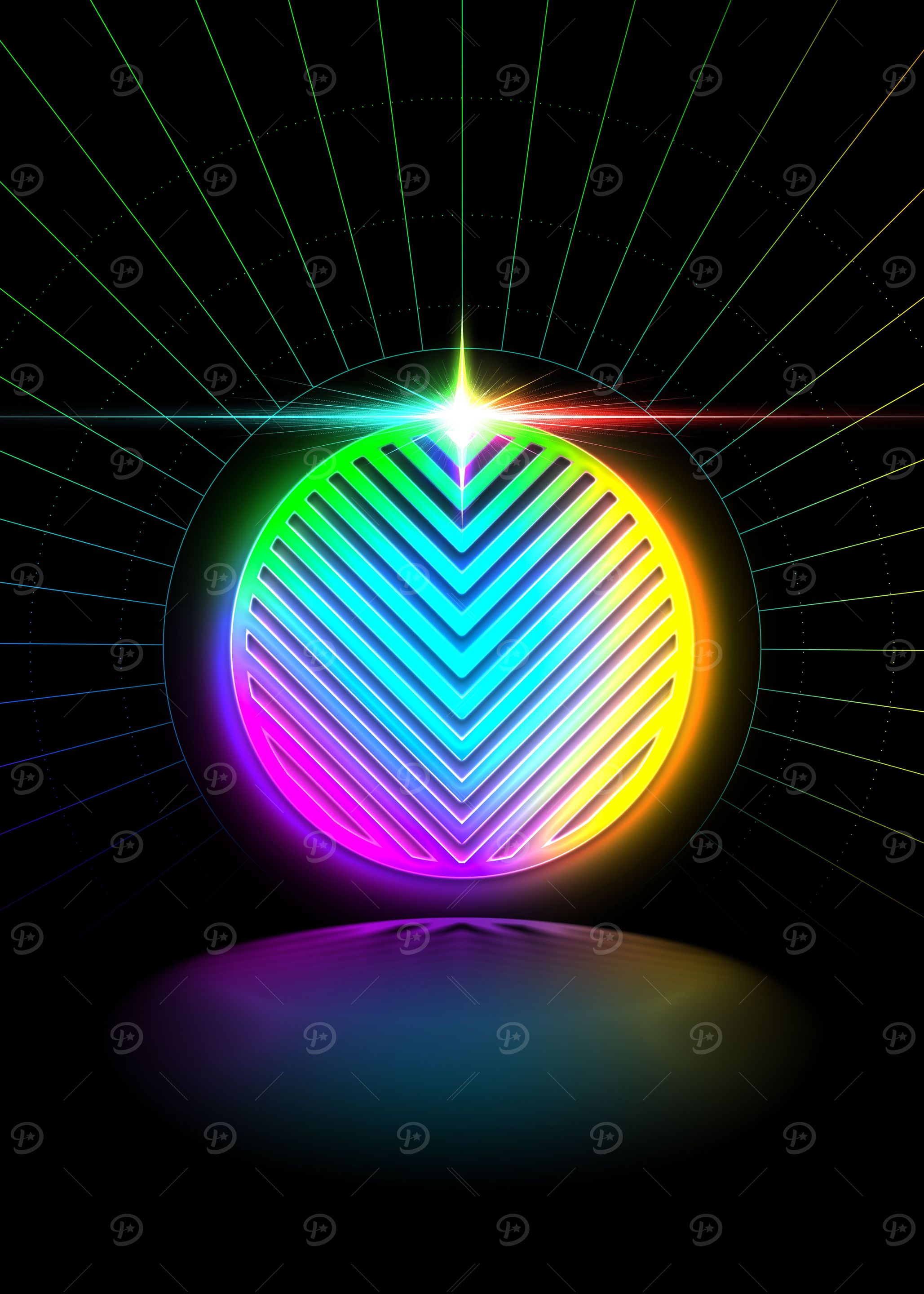 Neon Glyph Mandala Rune