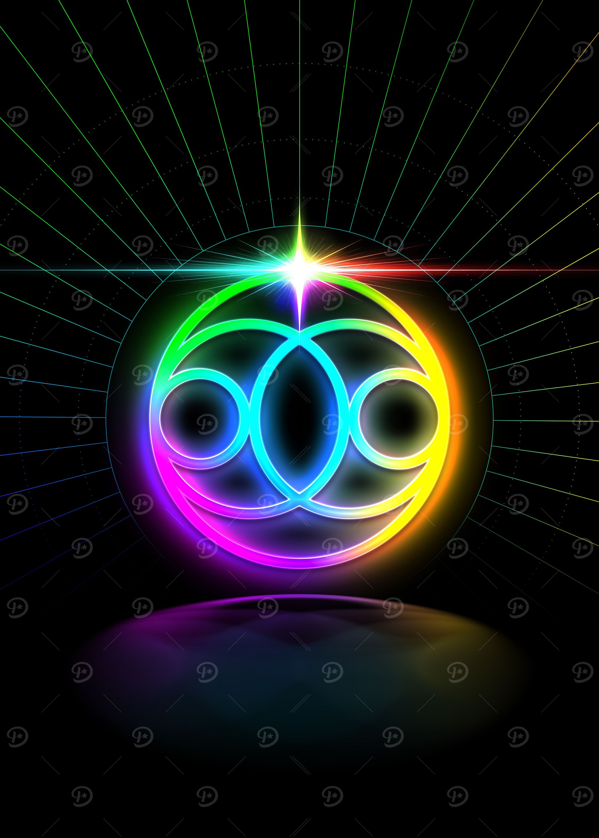 Neon Geometric Glyph Rune