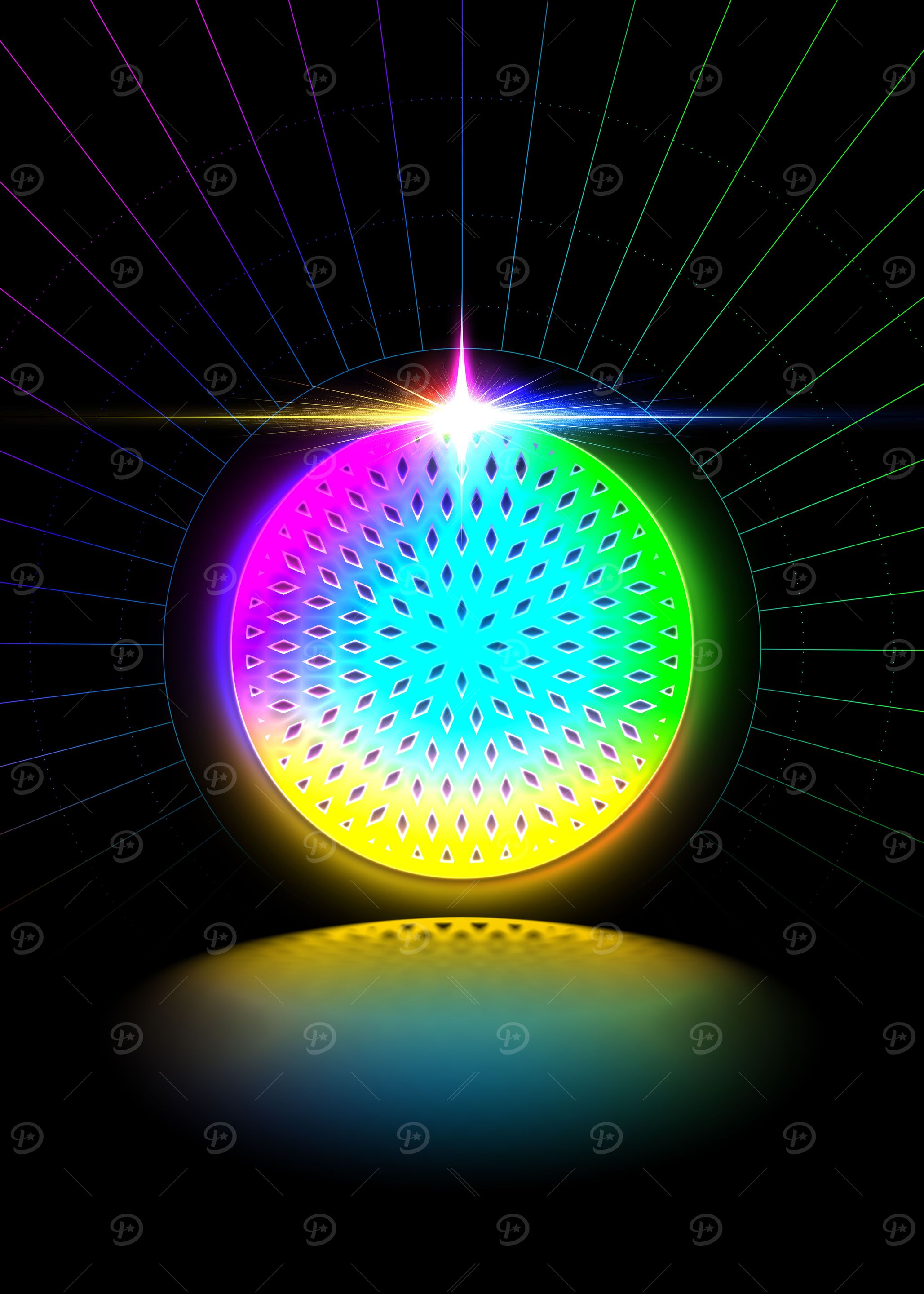 Neon Sacred Geometry Glyph