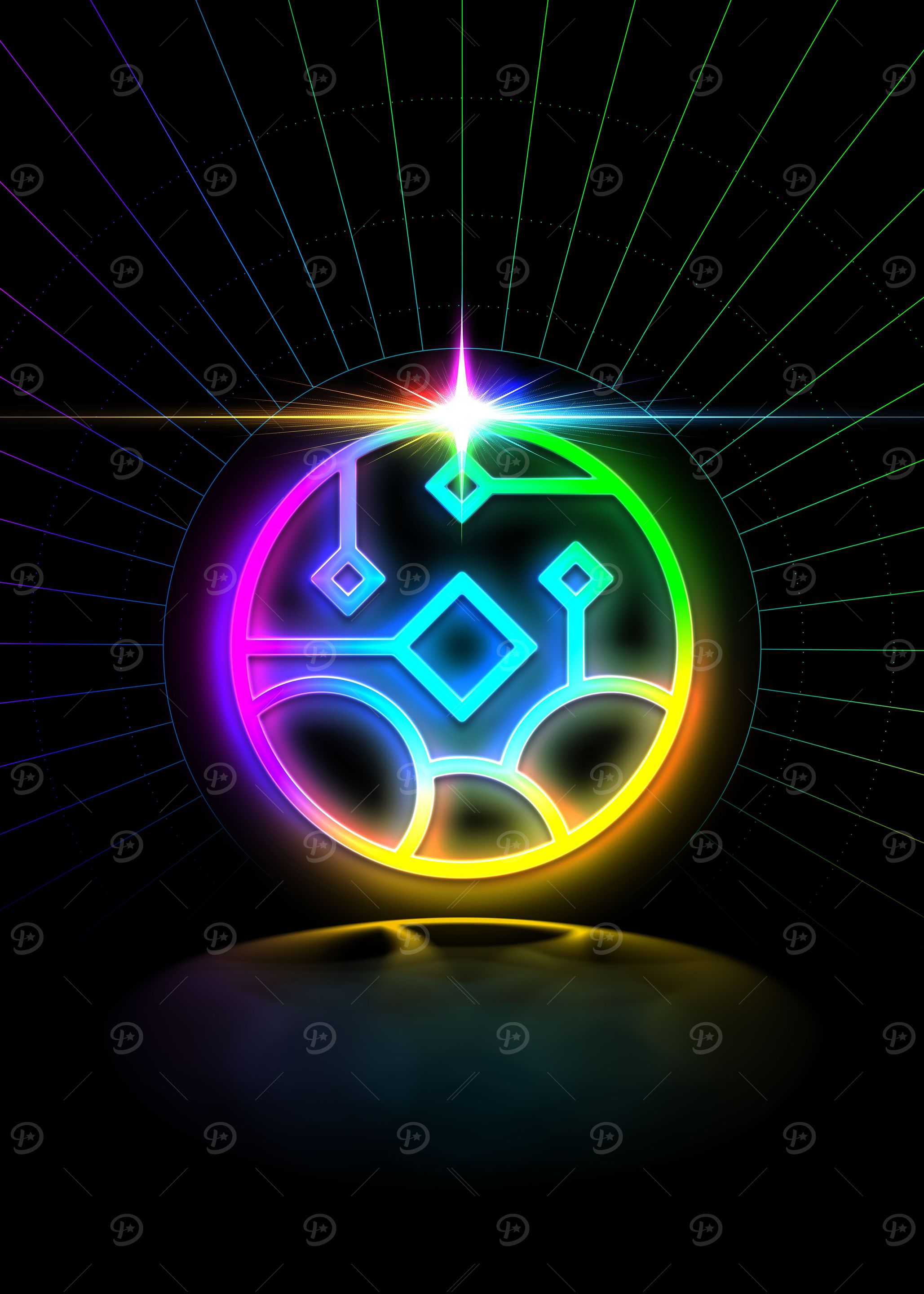 Neon Glyph Mandala Rune