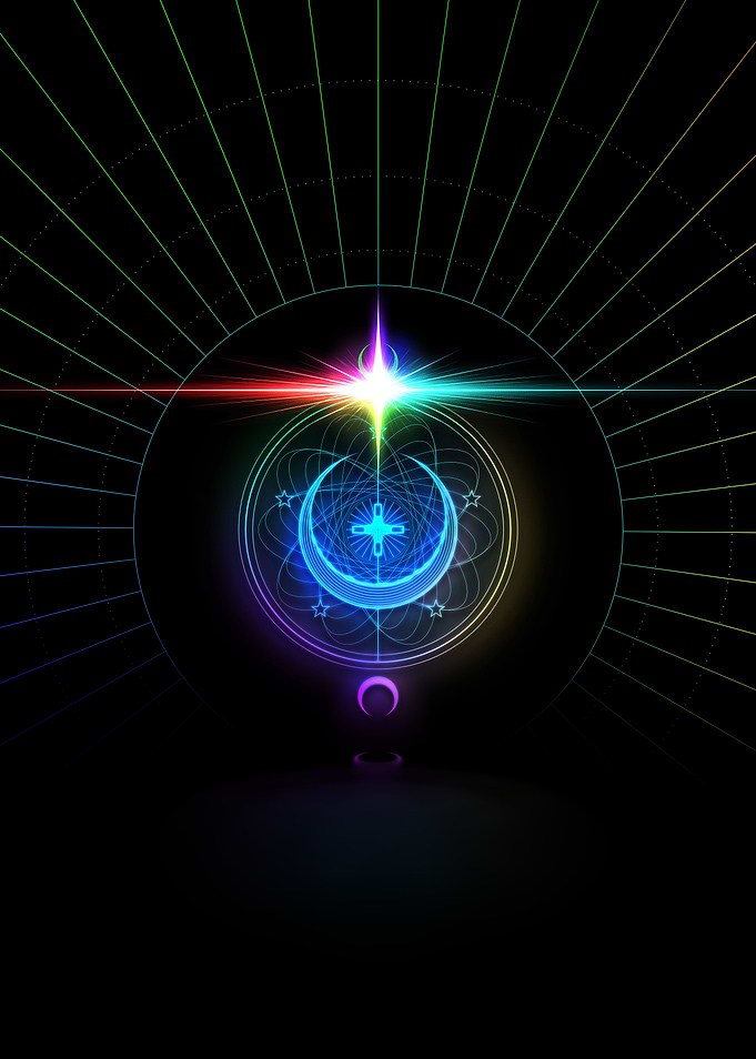 Neon Glyph Mandala Rune