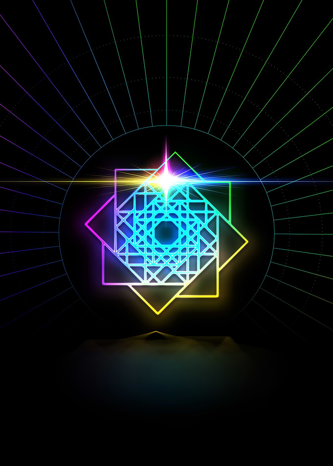 Neon Sacred Geometry Glyph