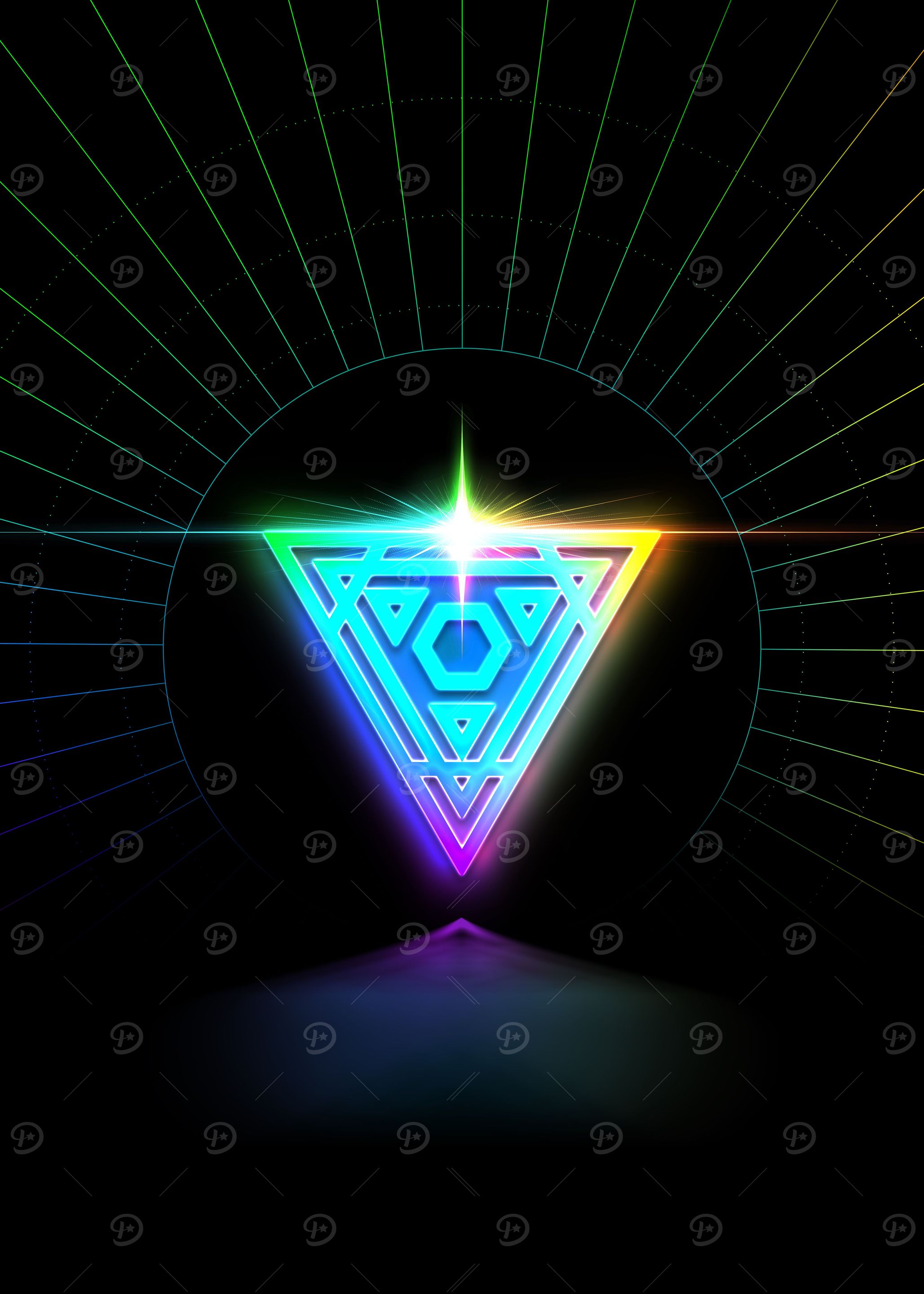 Neon Glyph Mandala Rune