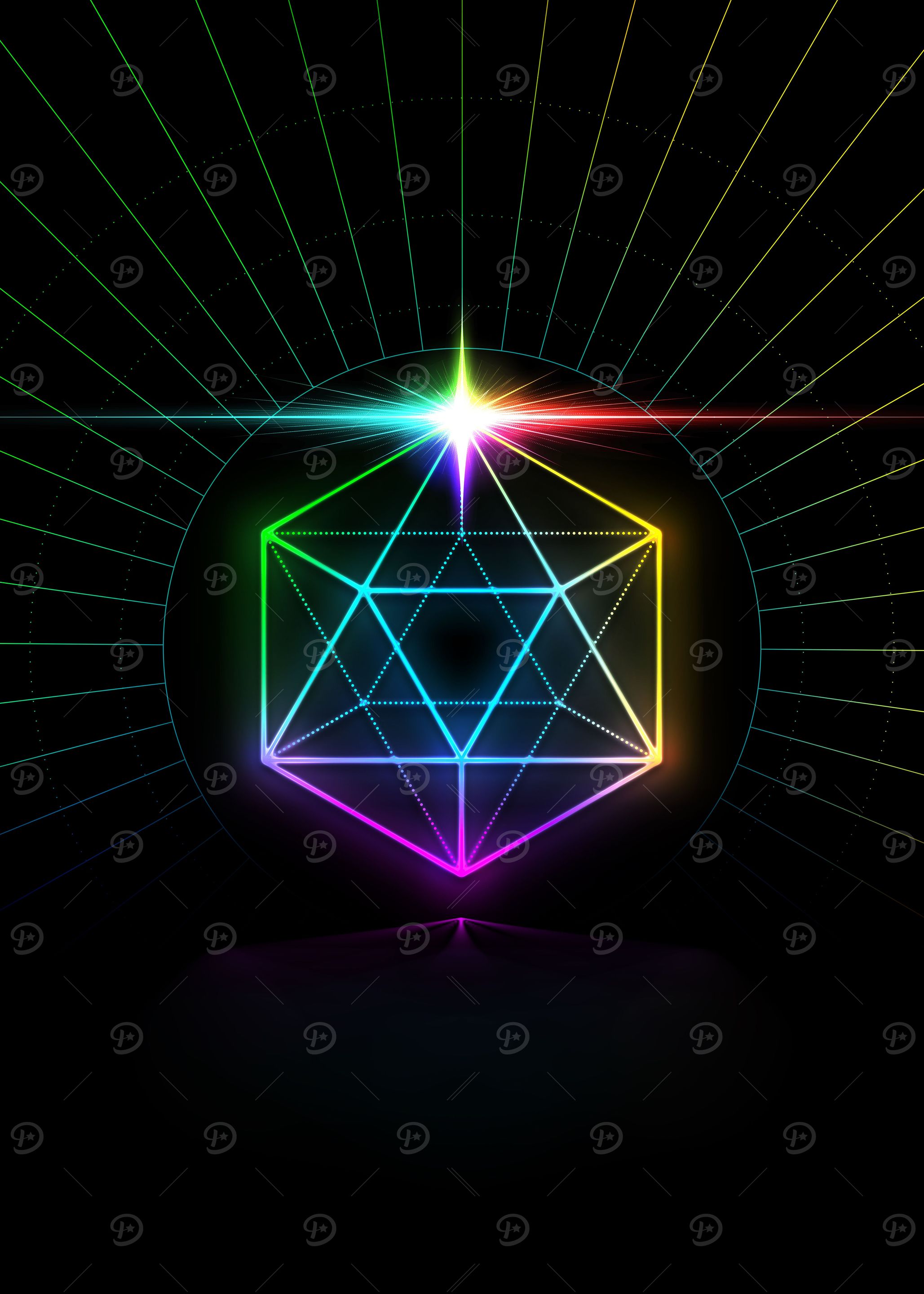 Neon Sacred Geometry Glyph