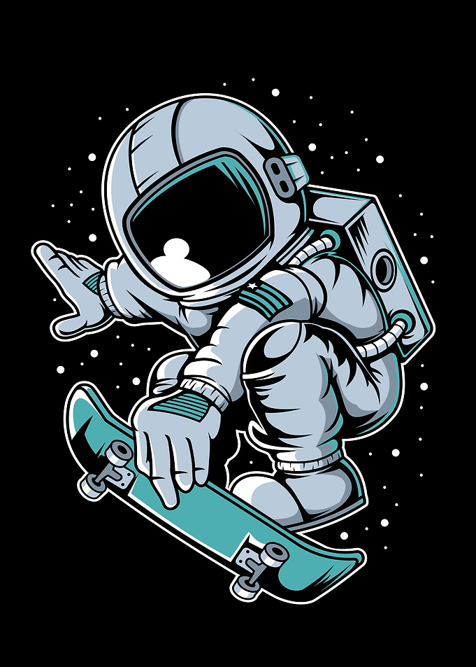 Astronaut Skateboard Jump