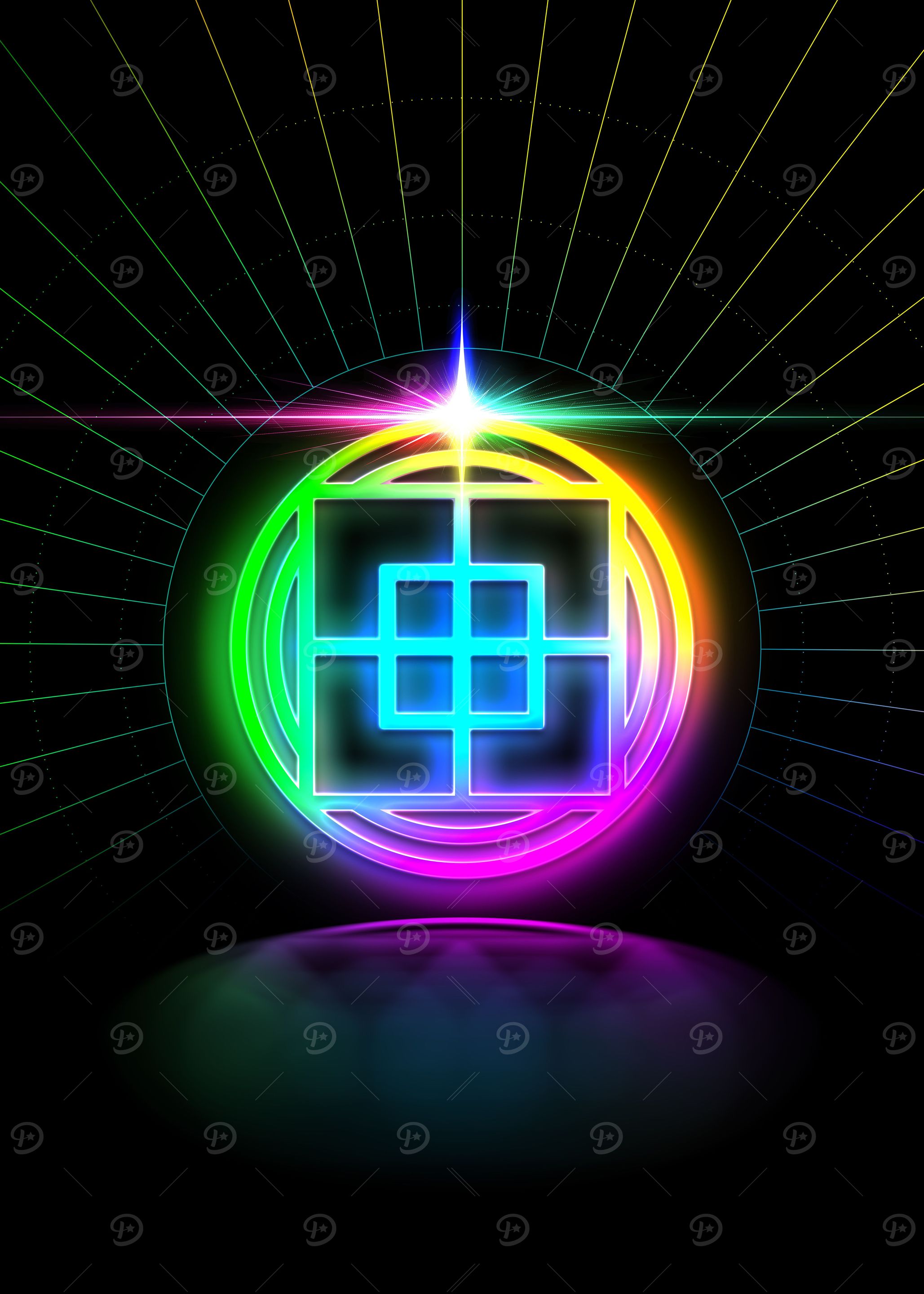 Neon Glyph Mandala Rune