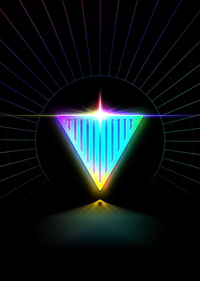 Neon Geometric Glyph Sign