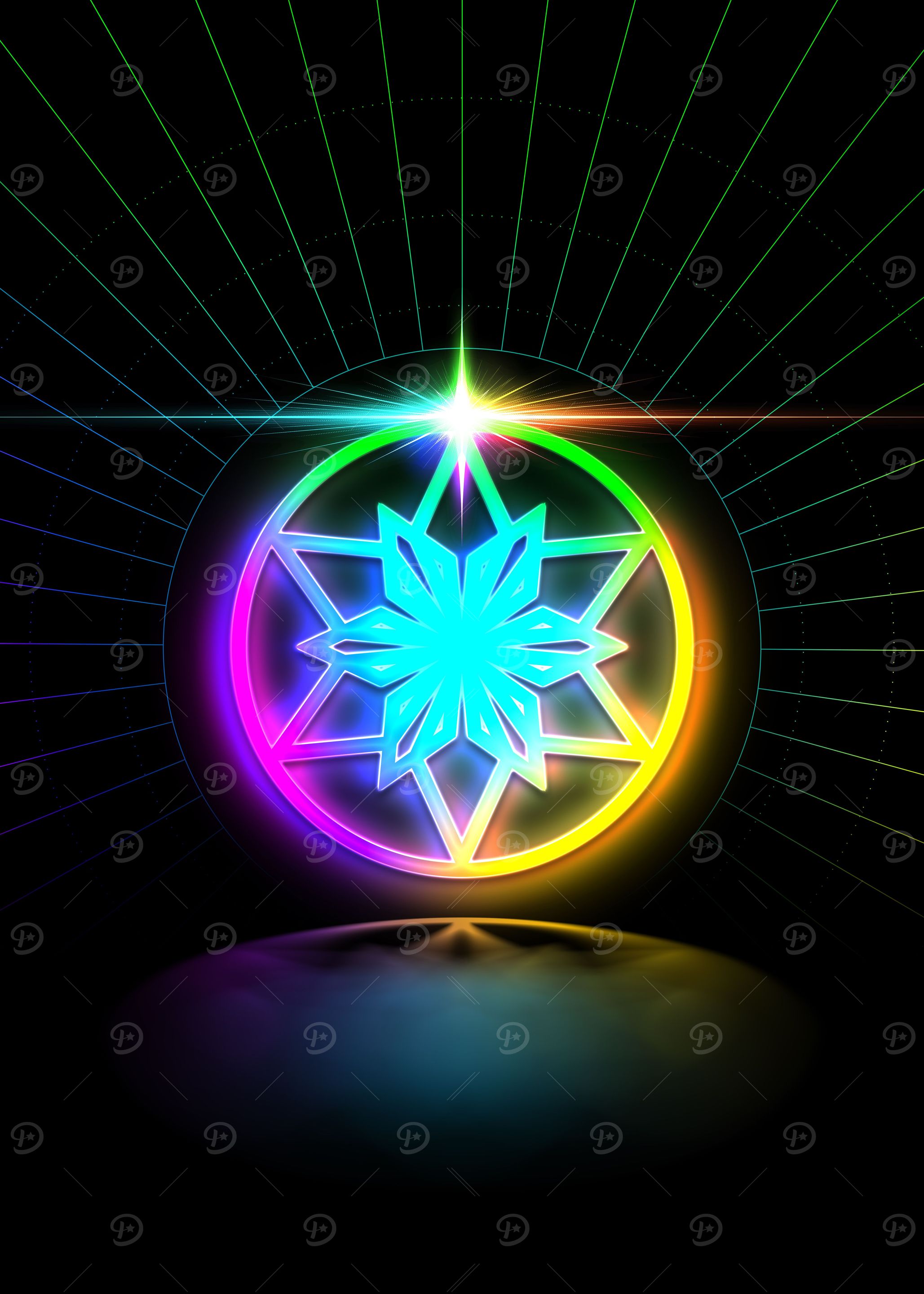 Neon Sacred Geometry Glyph