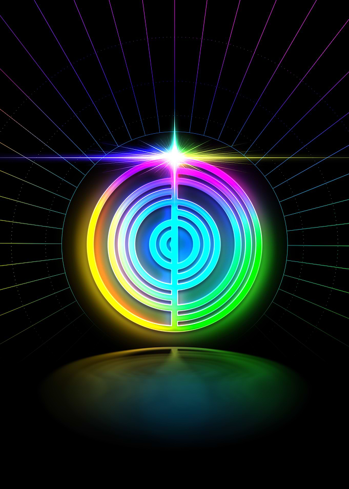 Neon Geometric Glyph Sign