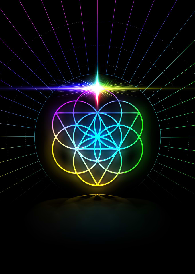 Neon Sacred Geometry Glyph
