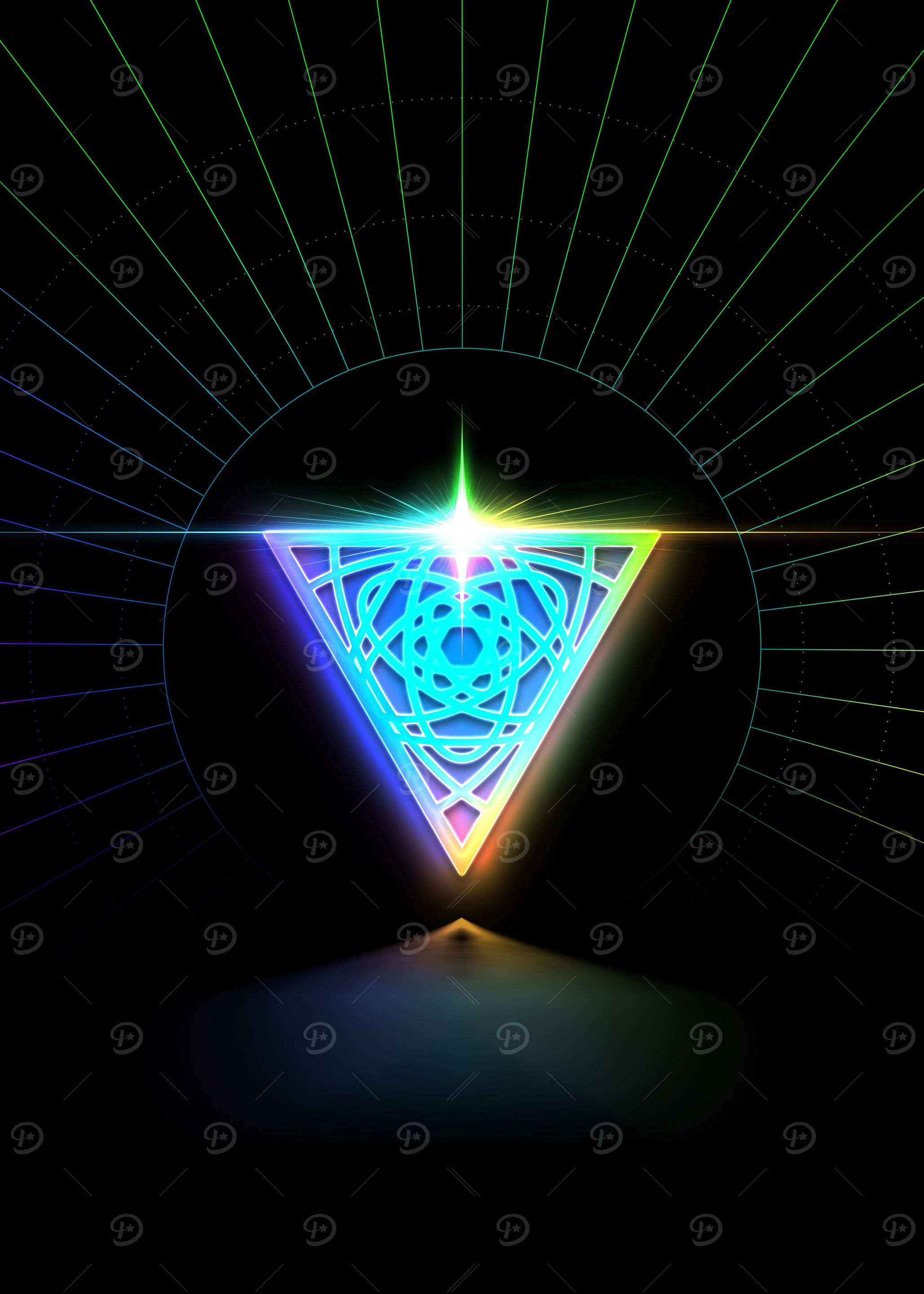Neon Geometric Glyph Sign