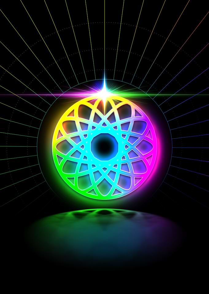 Neon Geometric Glyph Sign