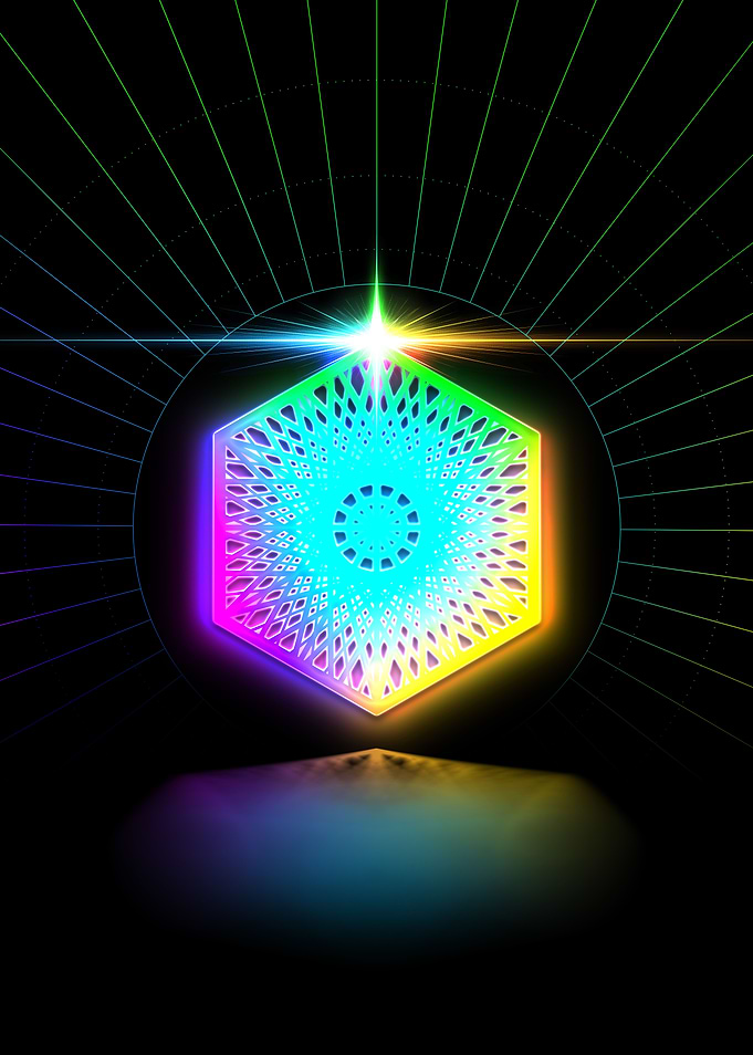 Neon Sacred Geometry Glyph