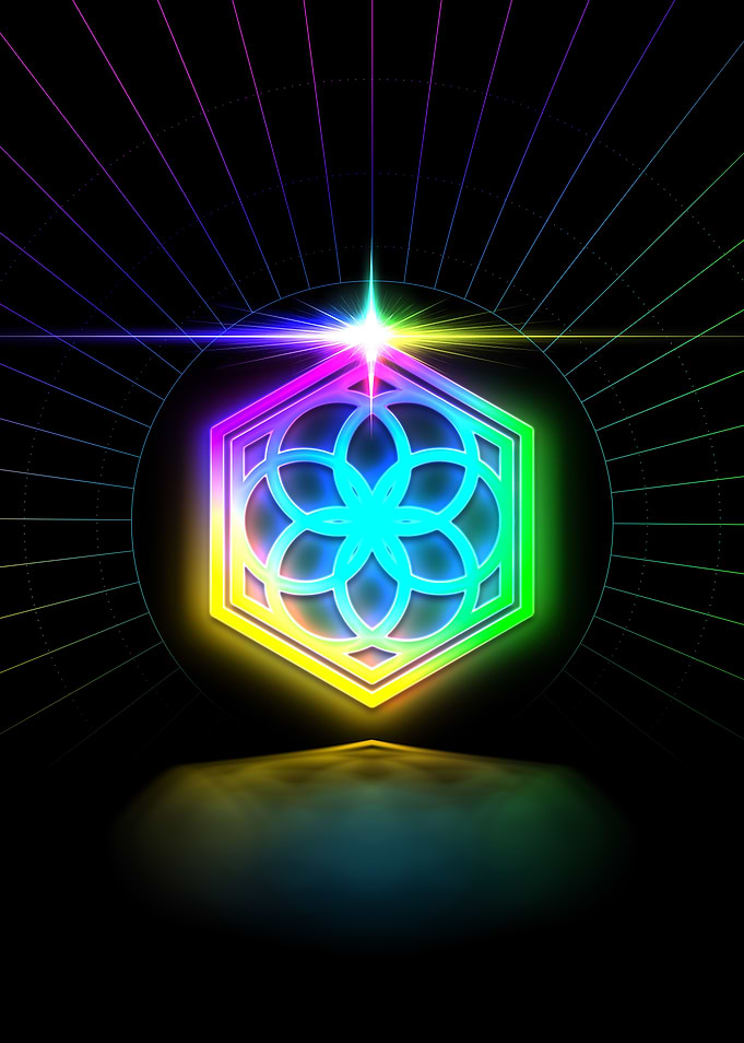 Neon Sacred Geometry Glyph