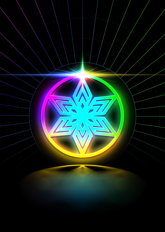 Neon Sacred Geometry Glyph