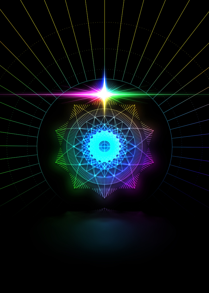 Neon Sacred Geometry Glyph