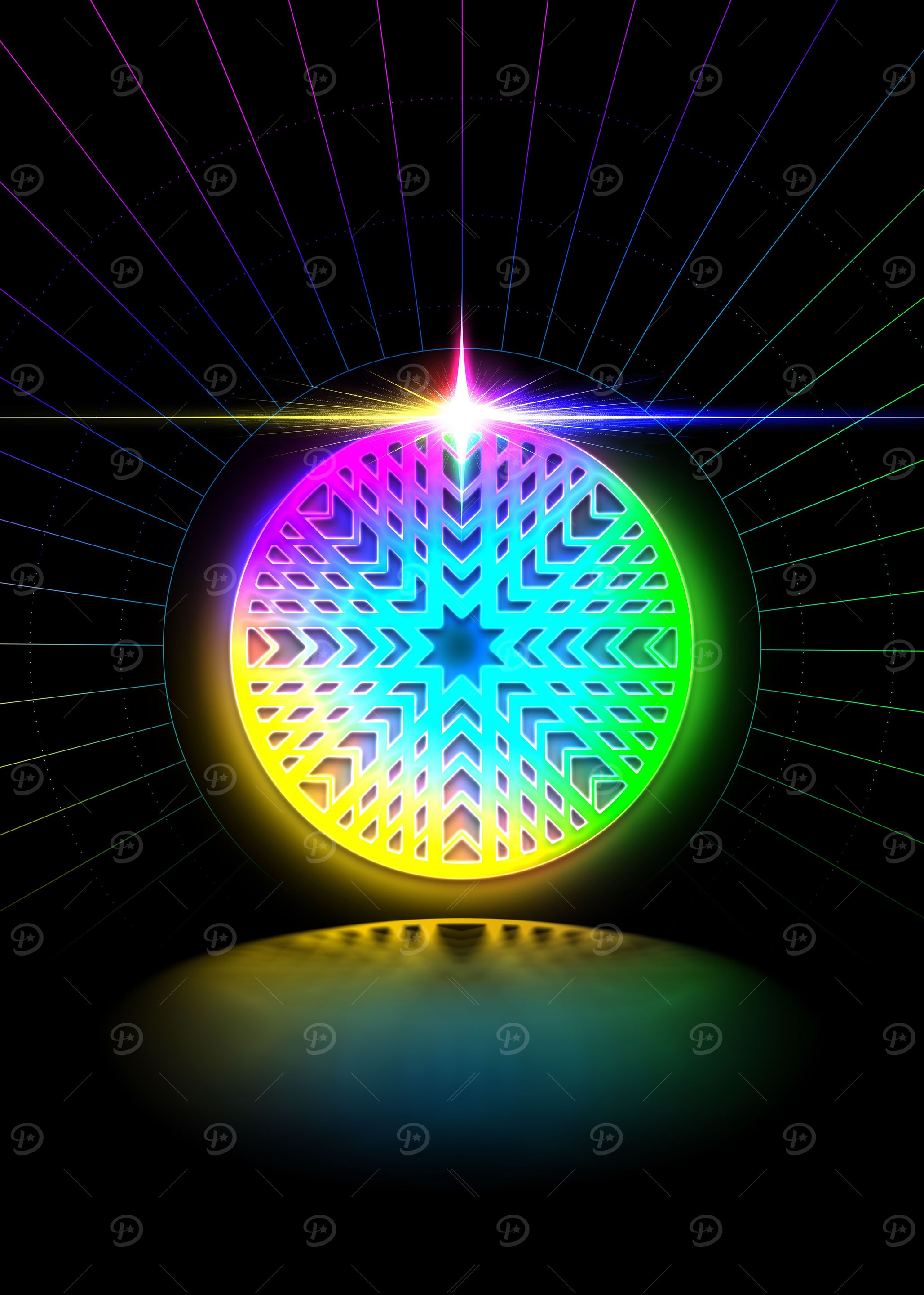 Neon Sacred Geometry Glyph