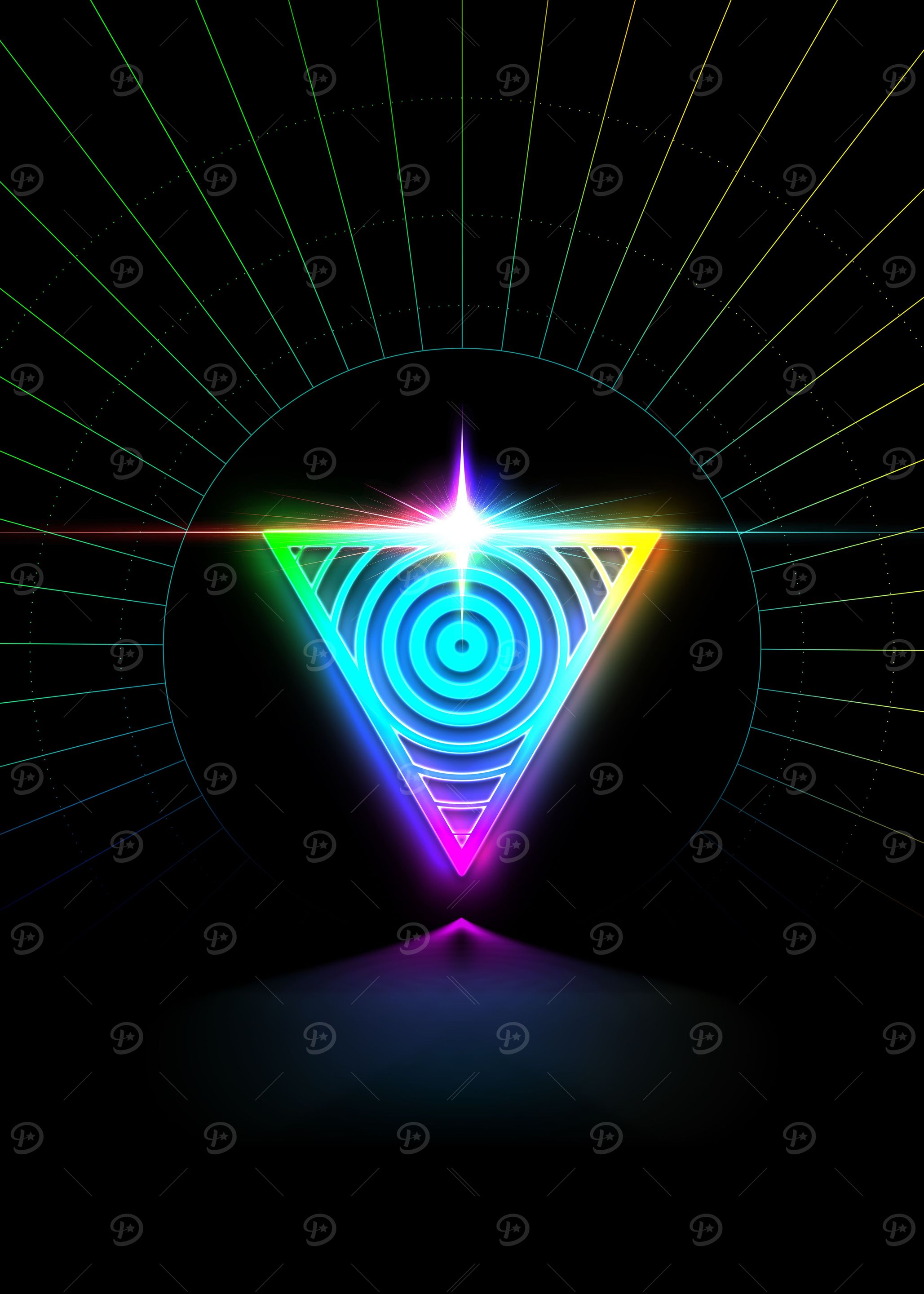 Neon Glyph Mandala Rune