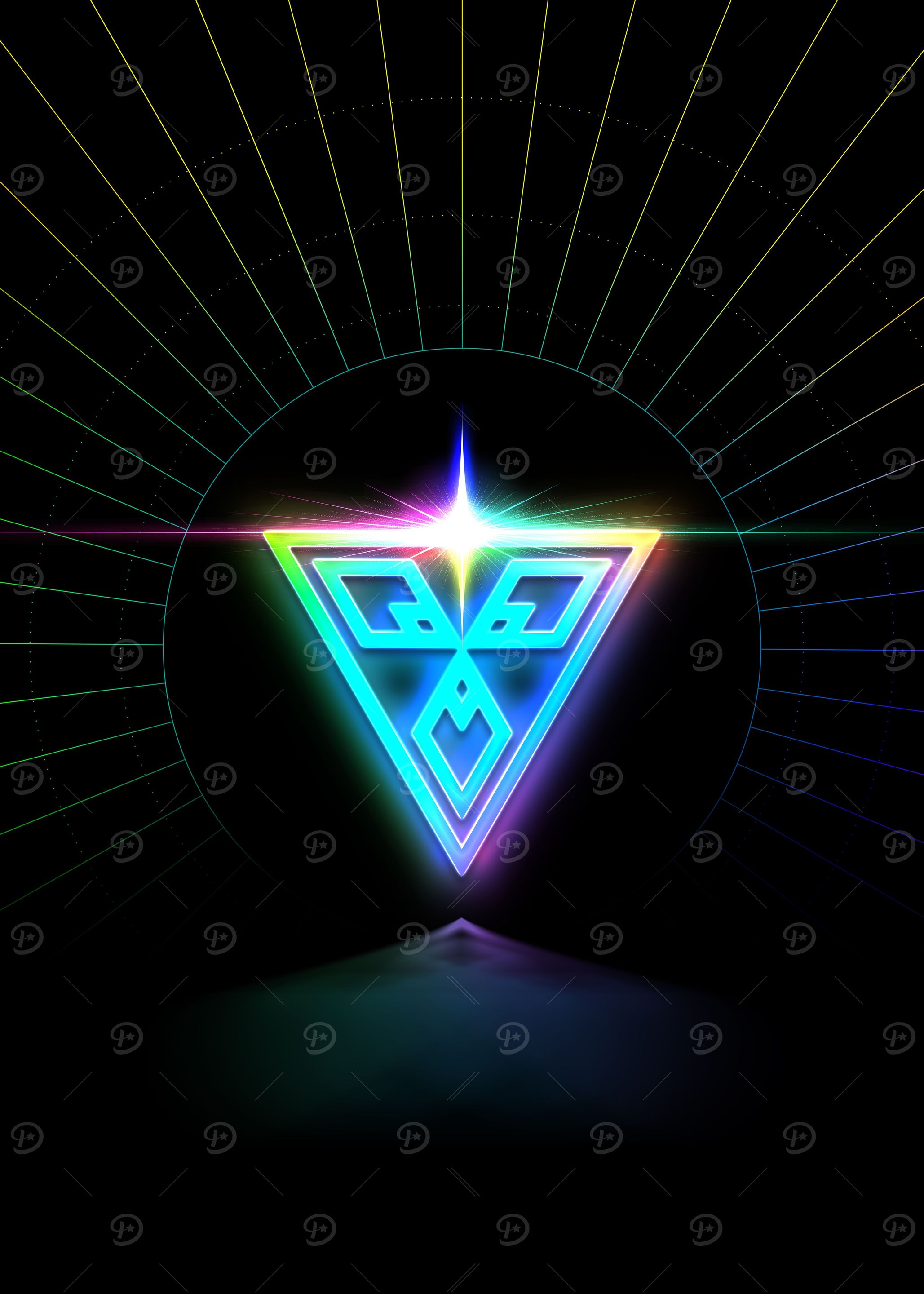 Neon Glyph Mandala Rune
