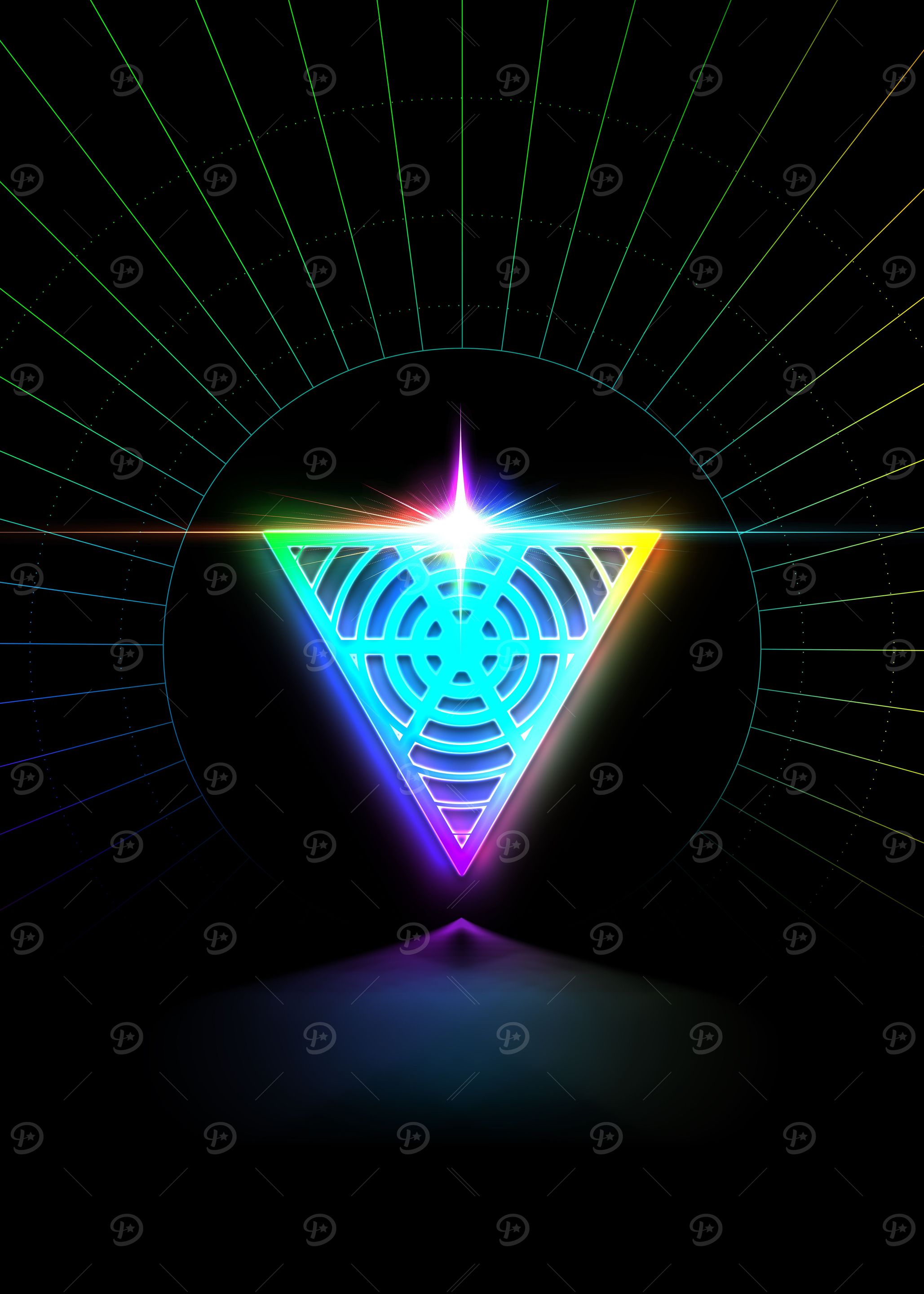Neon Sacred Geometry Glyph