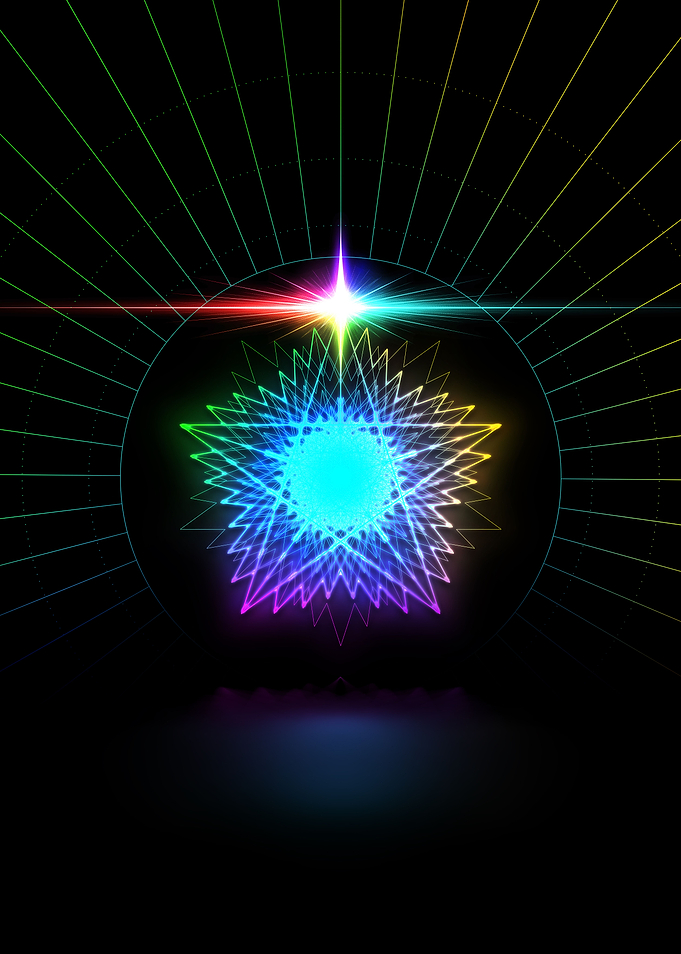 Neon Sacred Geometry Rune