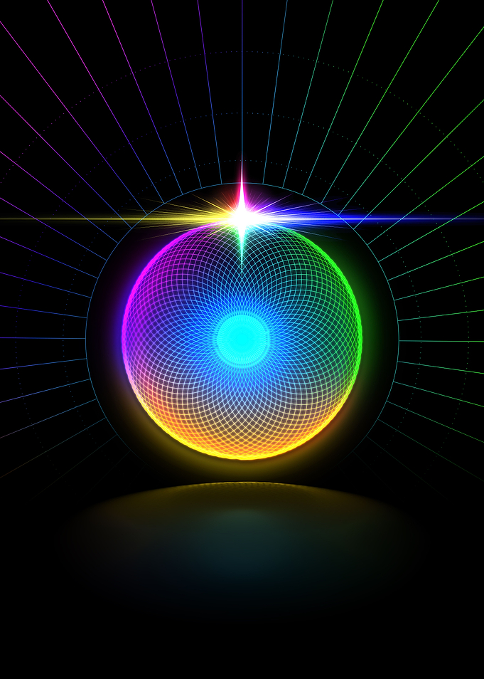 Neon Sacred Geometry Glyph