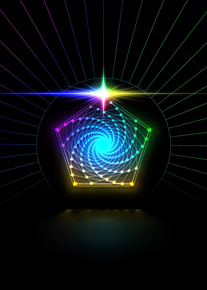 Neon Sacred Geometry Glyph