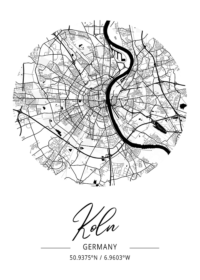 Koeln City Map Germany