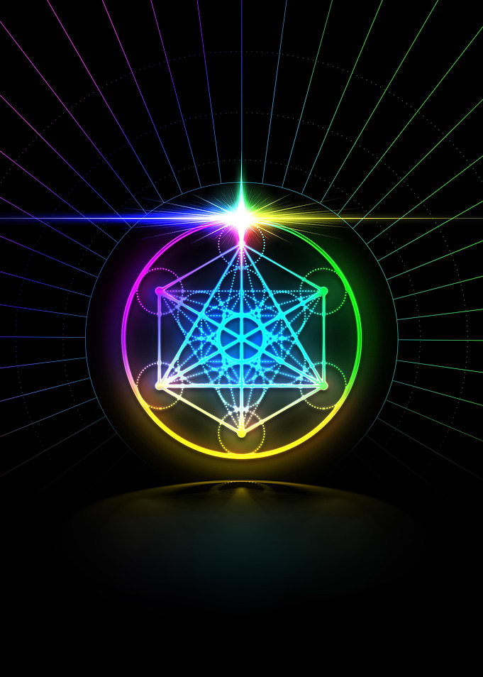 Neon Sacred Geometry Glyph