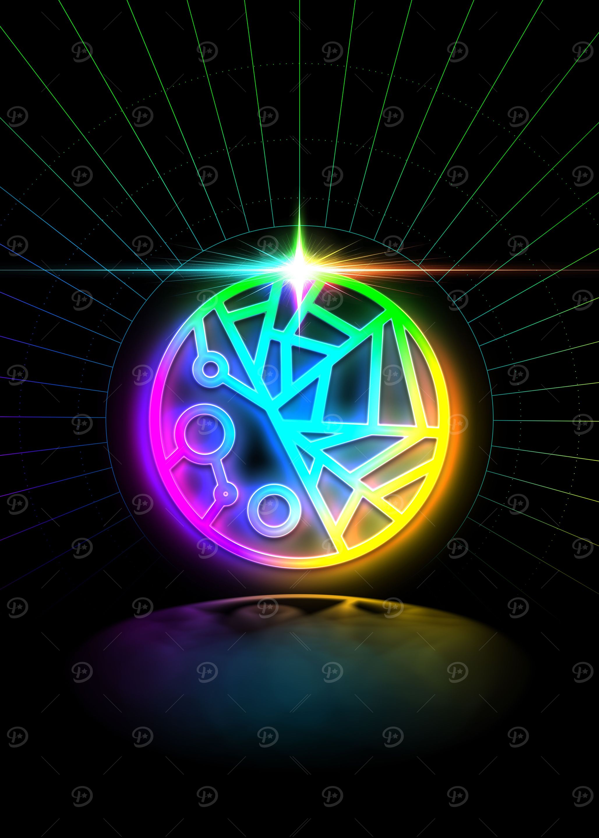 Neon Glyph Mandala Rune