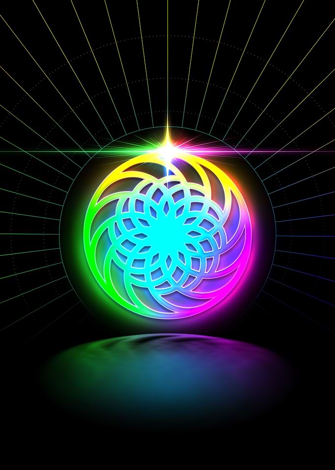 Neon Sacred Geometry Glyph
