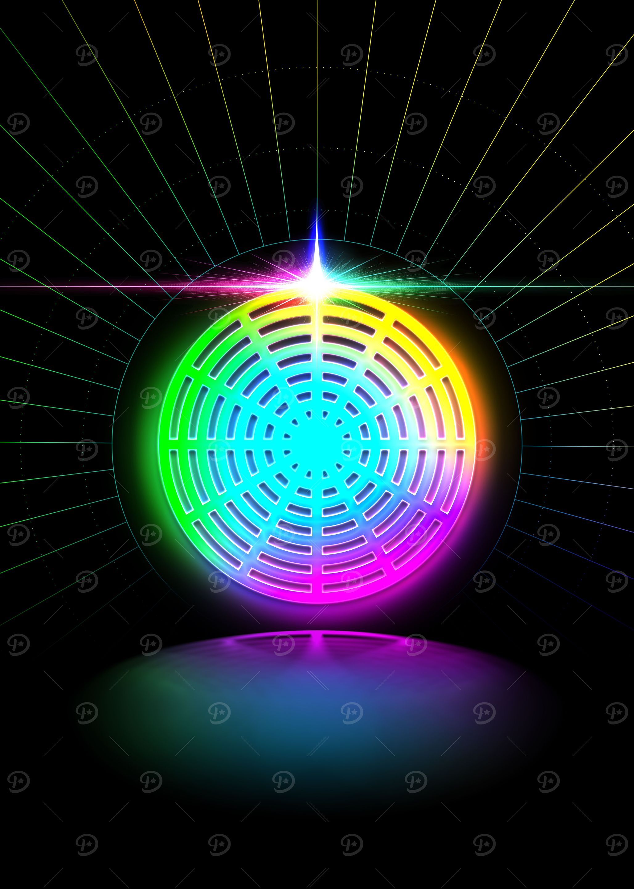 Neon Geometric Glyph Rune