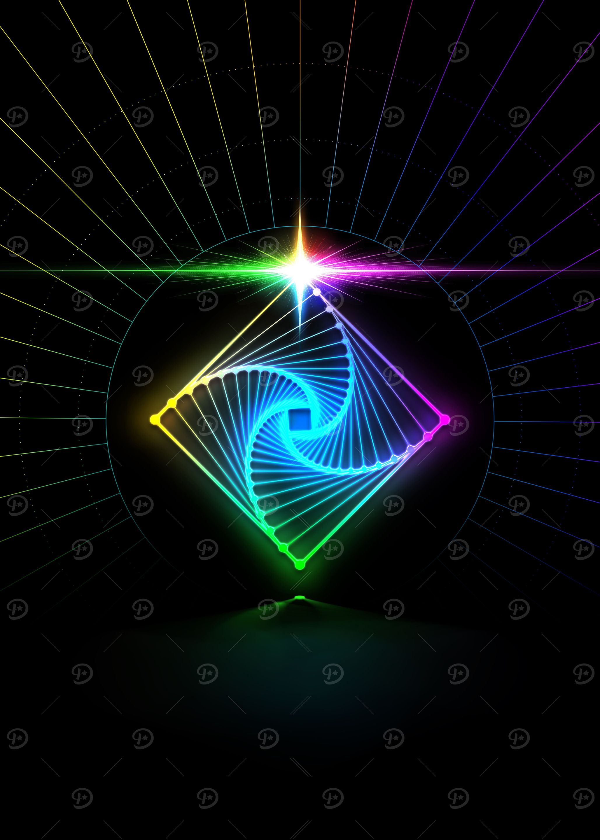 Neon Geometric Glyph Sign