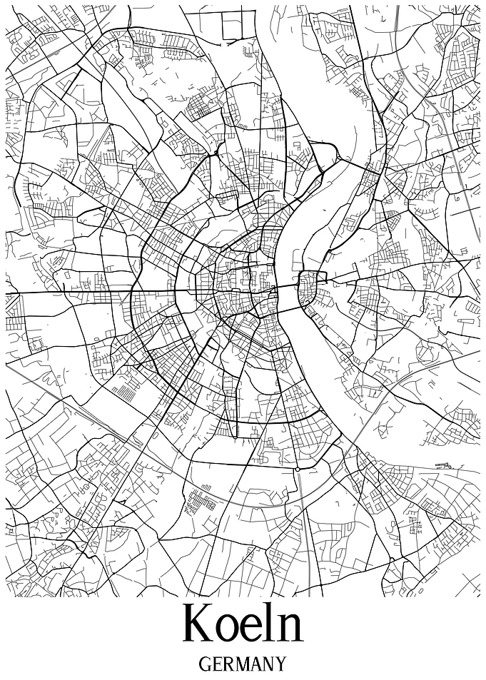 Koeln Cologne City Map