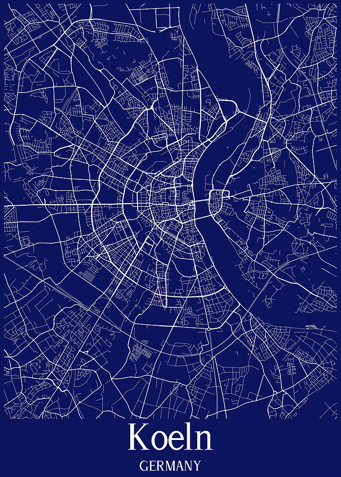 Koeln Cologne City Map