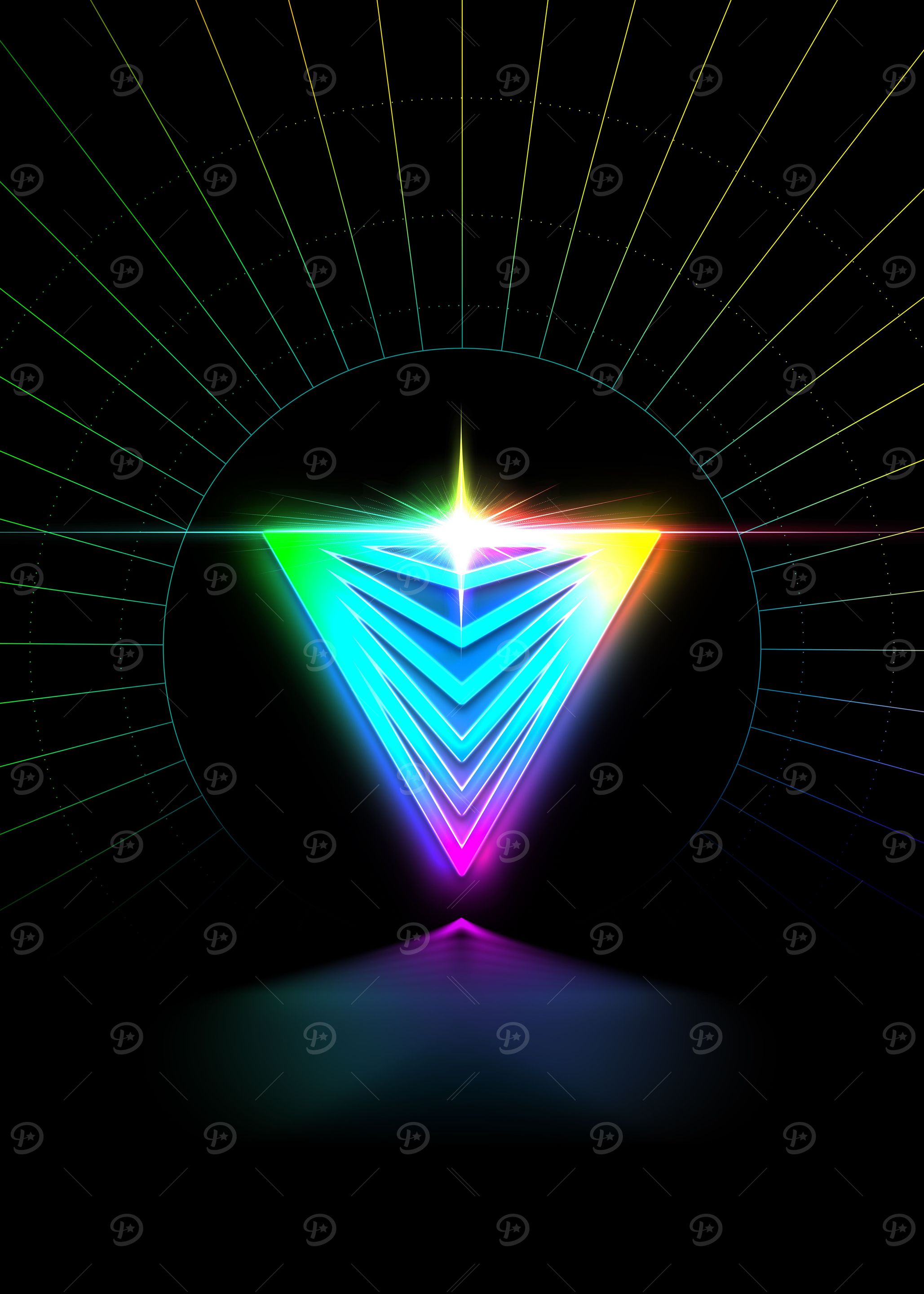 Neon Geometric Glyph Sign