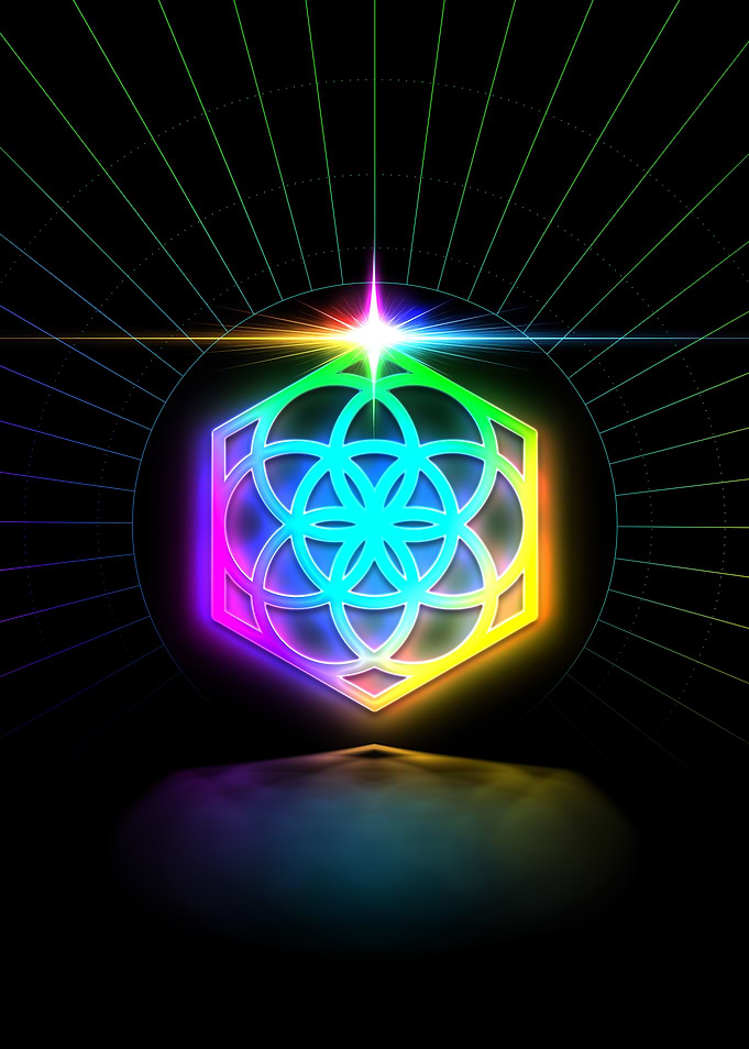 Neon Sacred Geometry Glyph