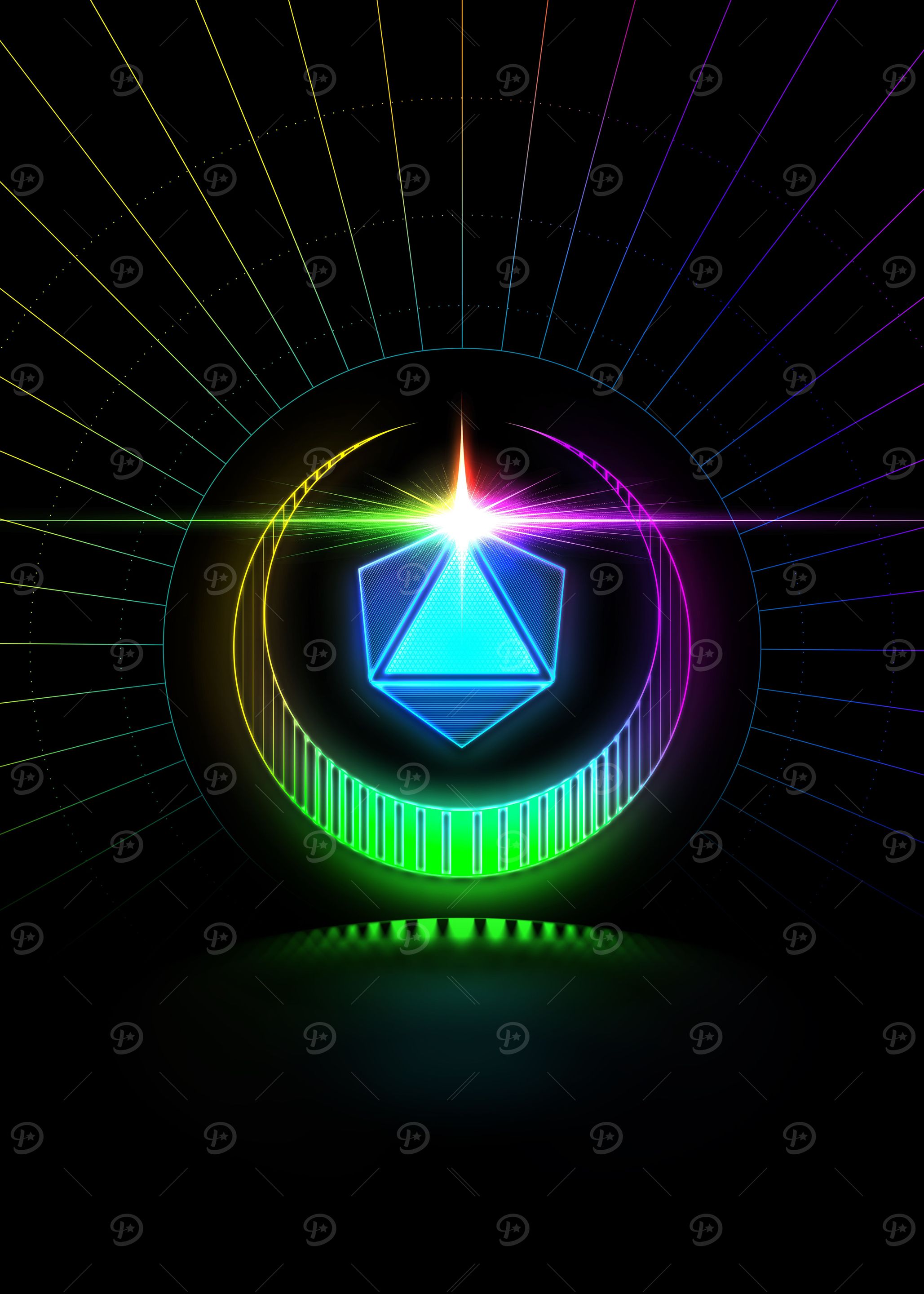 Neon Sacred Geometry Glyph