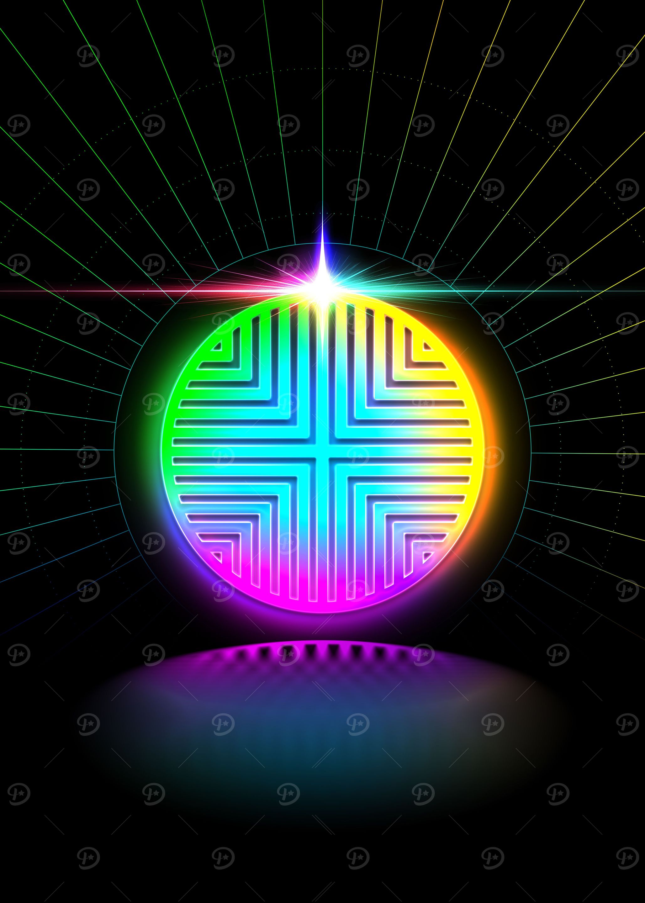 Neon Geometric Glyph Rune