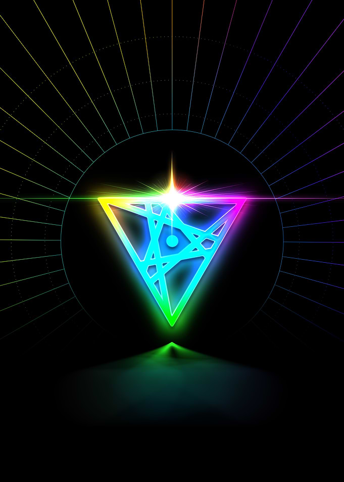 Neon Geometric Glyph Sign