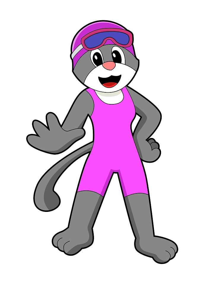 Cat Swimming goggles
