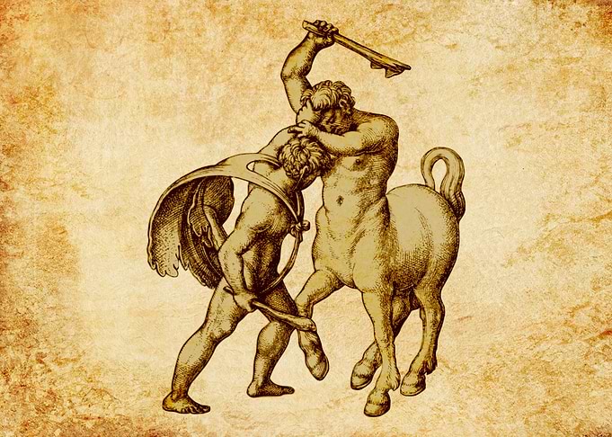 Hercules fighting centaur
